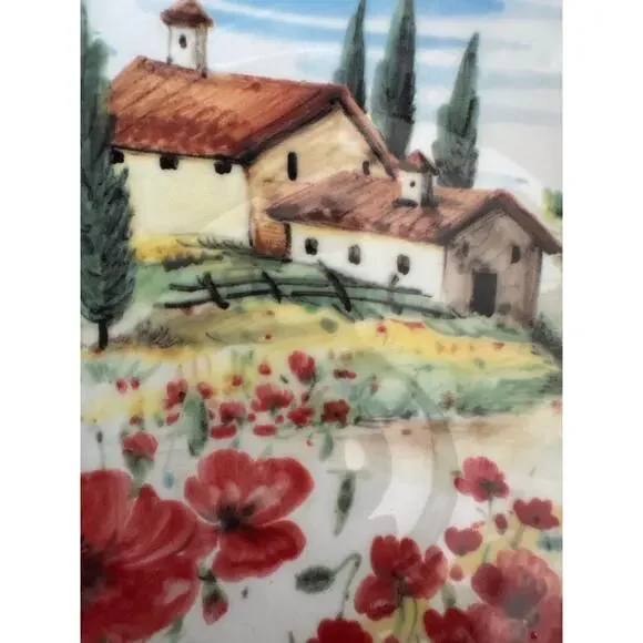 Ceramica Cuore Made in Italy Tuscan Poppies 8.5” Bowl